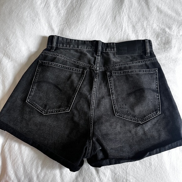 G-Star Black Distressed Denim Shorts size 29 - Picture 4 of 8
